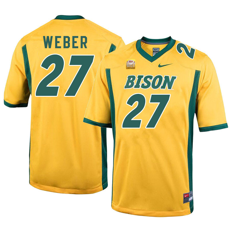 Men #27 Dawson Weber North Dakota State Bison College Football Jerseys Sale-Yellow